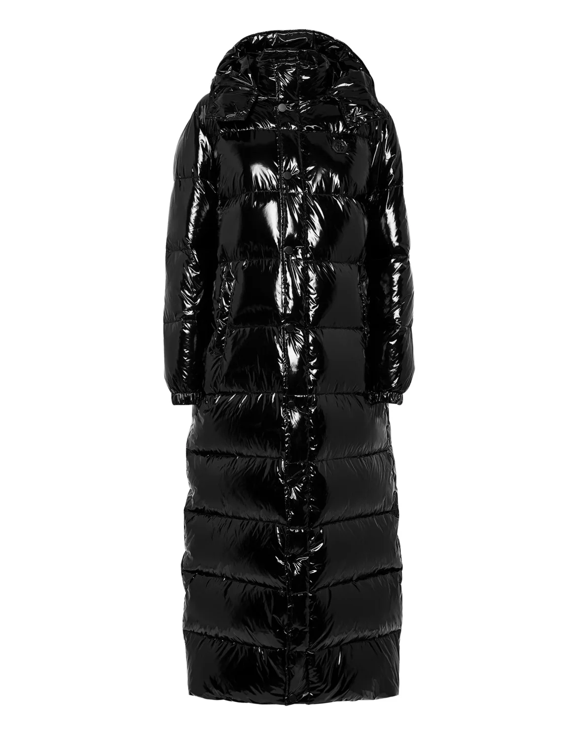 Nylon Superlong Down Jacket, цвет: Черный