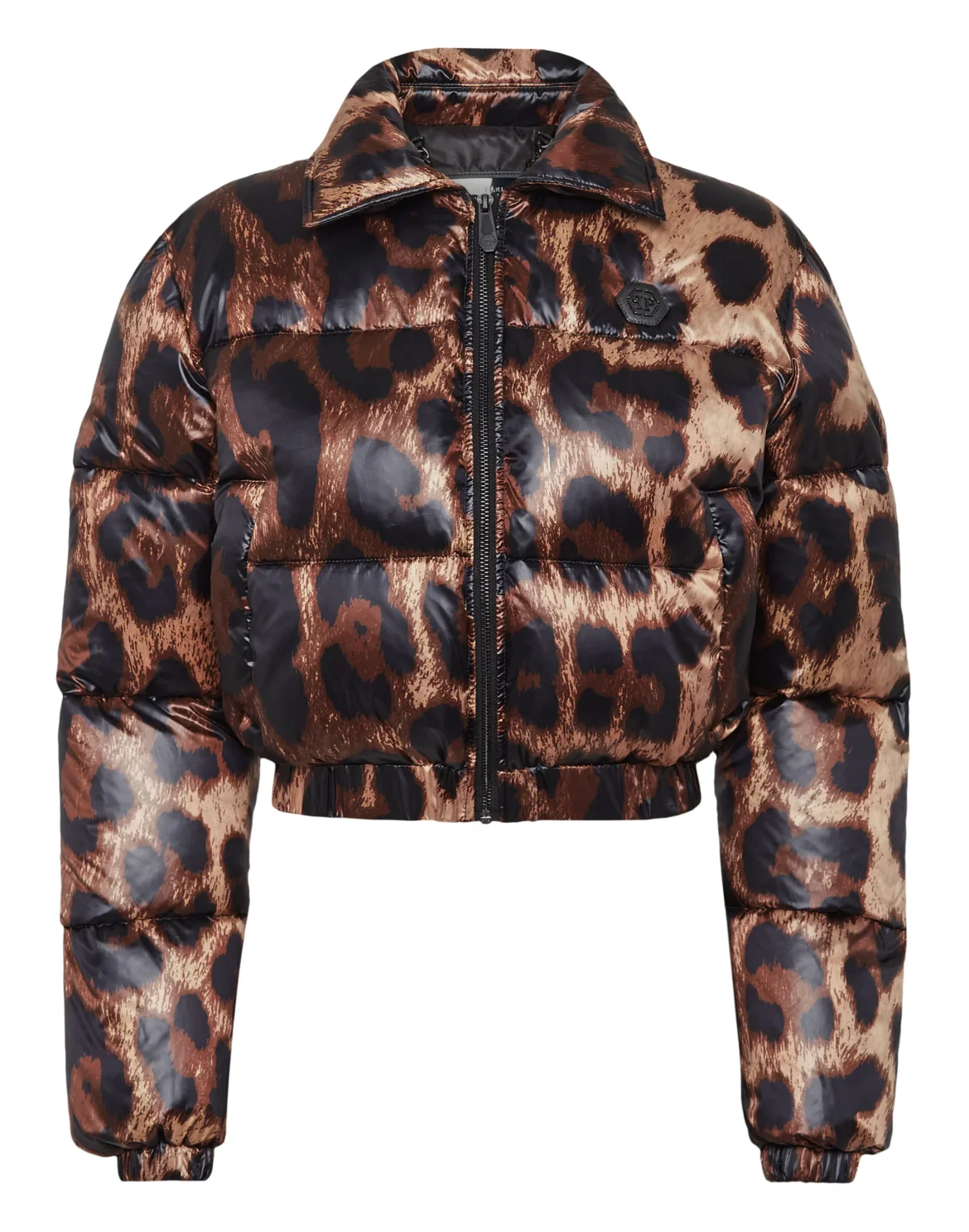 Cropped Nylon Down Jacket Leopard, цвет: Леопард