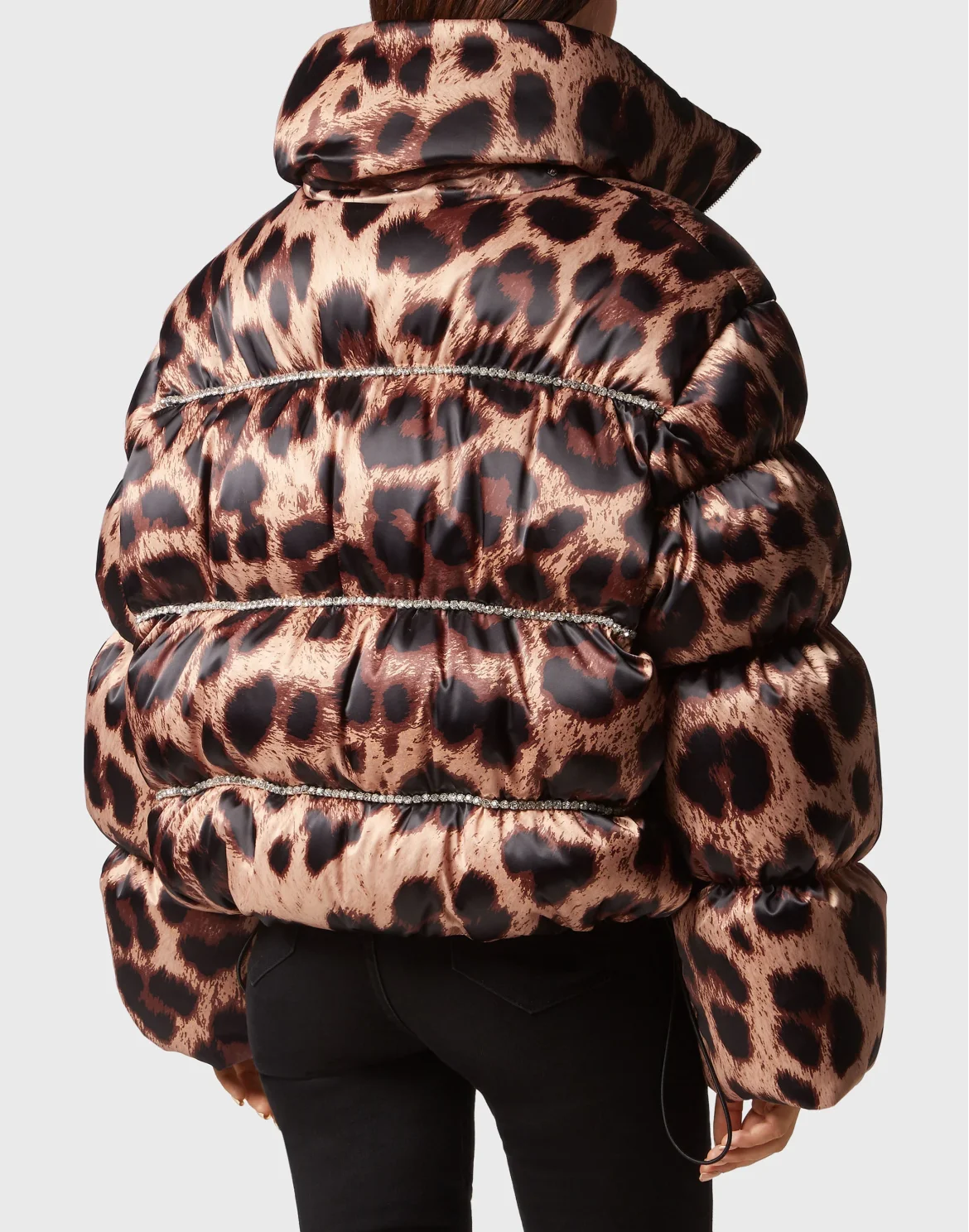 Nylon Oversized Down Jacket Leopard, цвет: Леопард