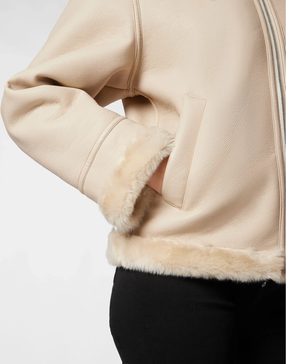 Eco Mutton Aviator Jacket Philipp Plein TM, цвет: Бежевый