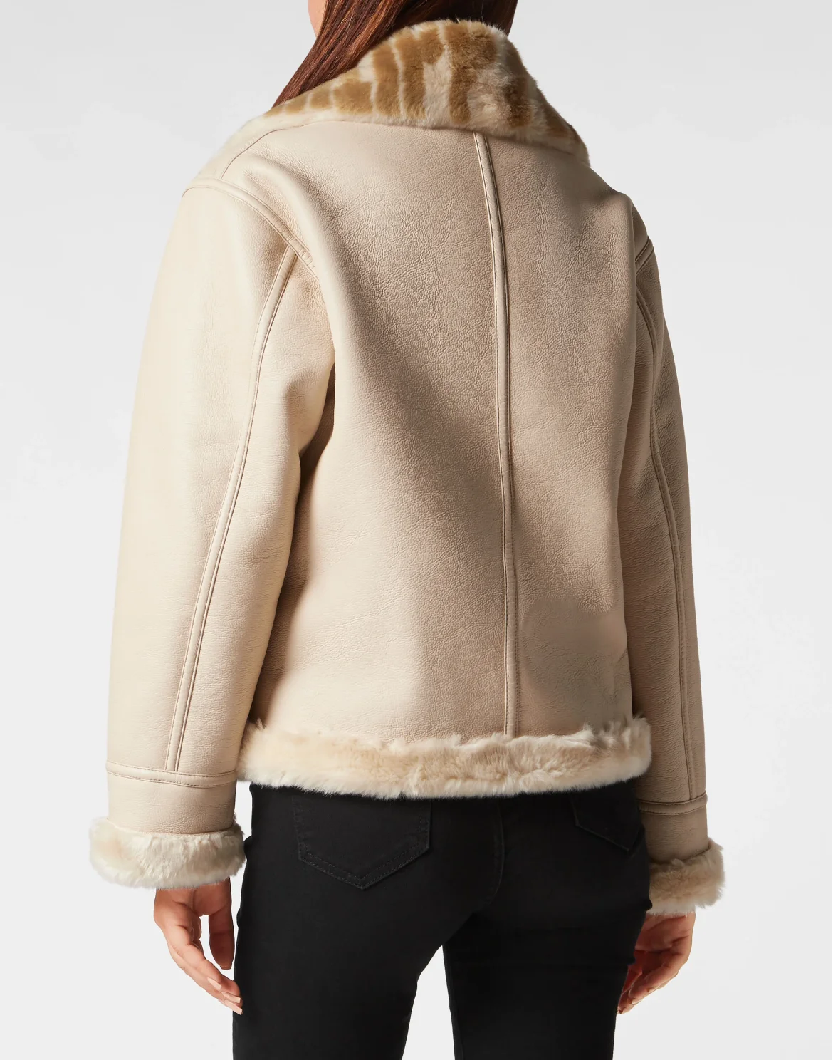 Eco Mutton Aviator Jacket Philipp Plein TM, цвет: Бежевый