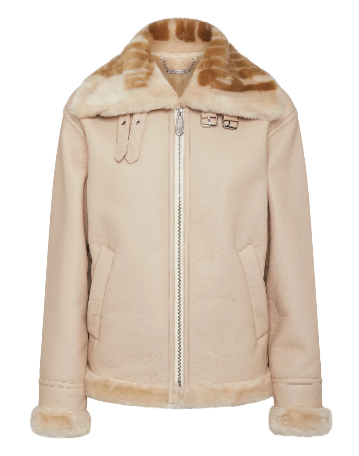 Eco Mutton Aviator Jacket Philipp Plein TM, цвет: Бежевый
