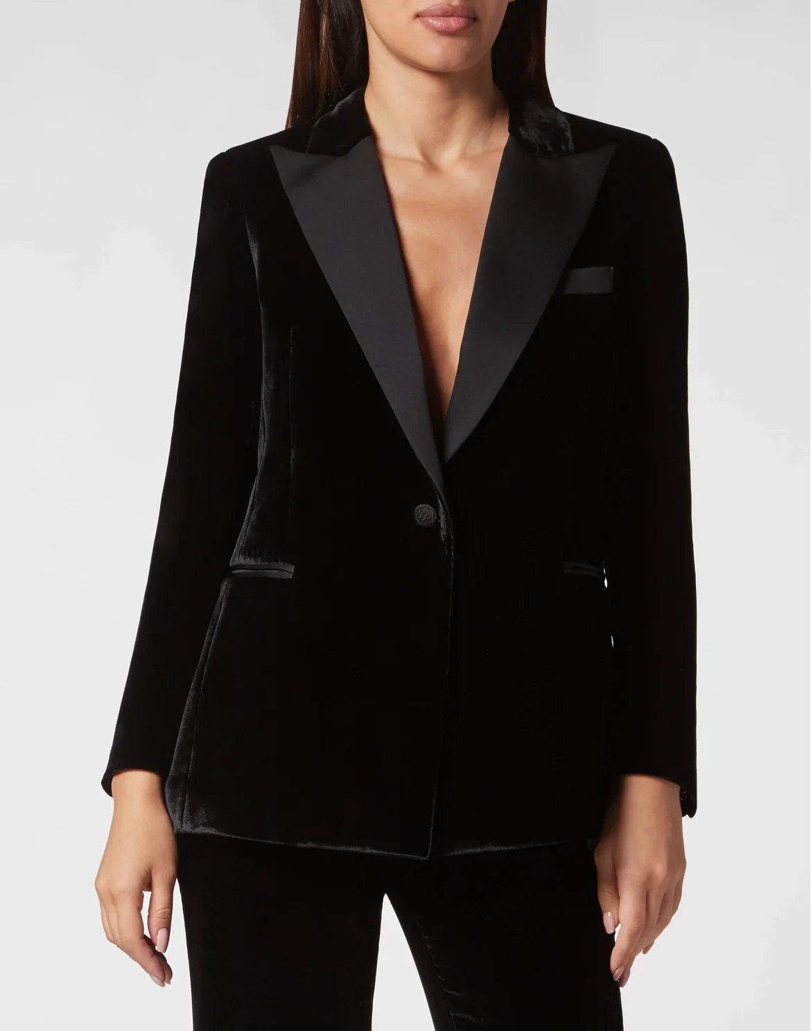 Foil Velvet Man Fit Blazer Sartorial, цвет: Черный