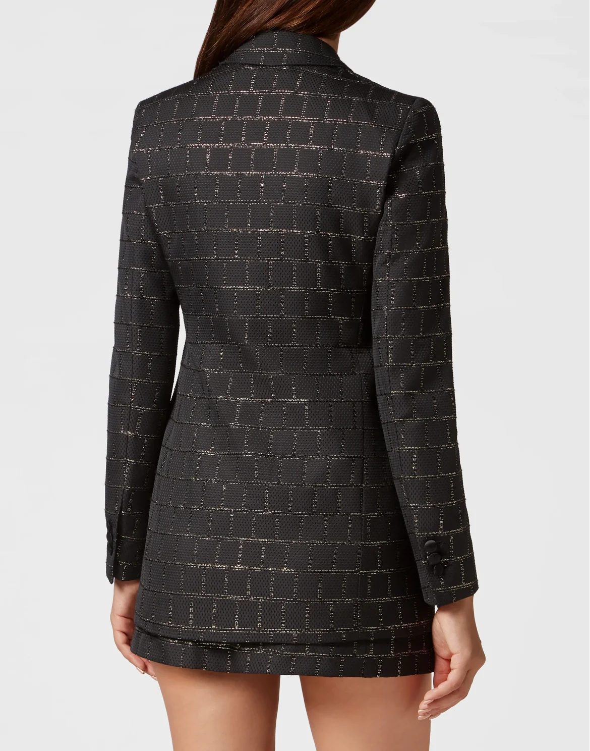 Jacquard Double-Breasted Blazer Sartorial, цвет: Черный
