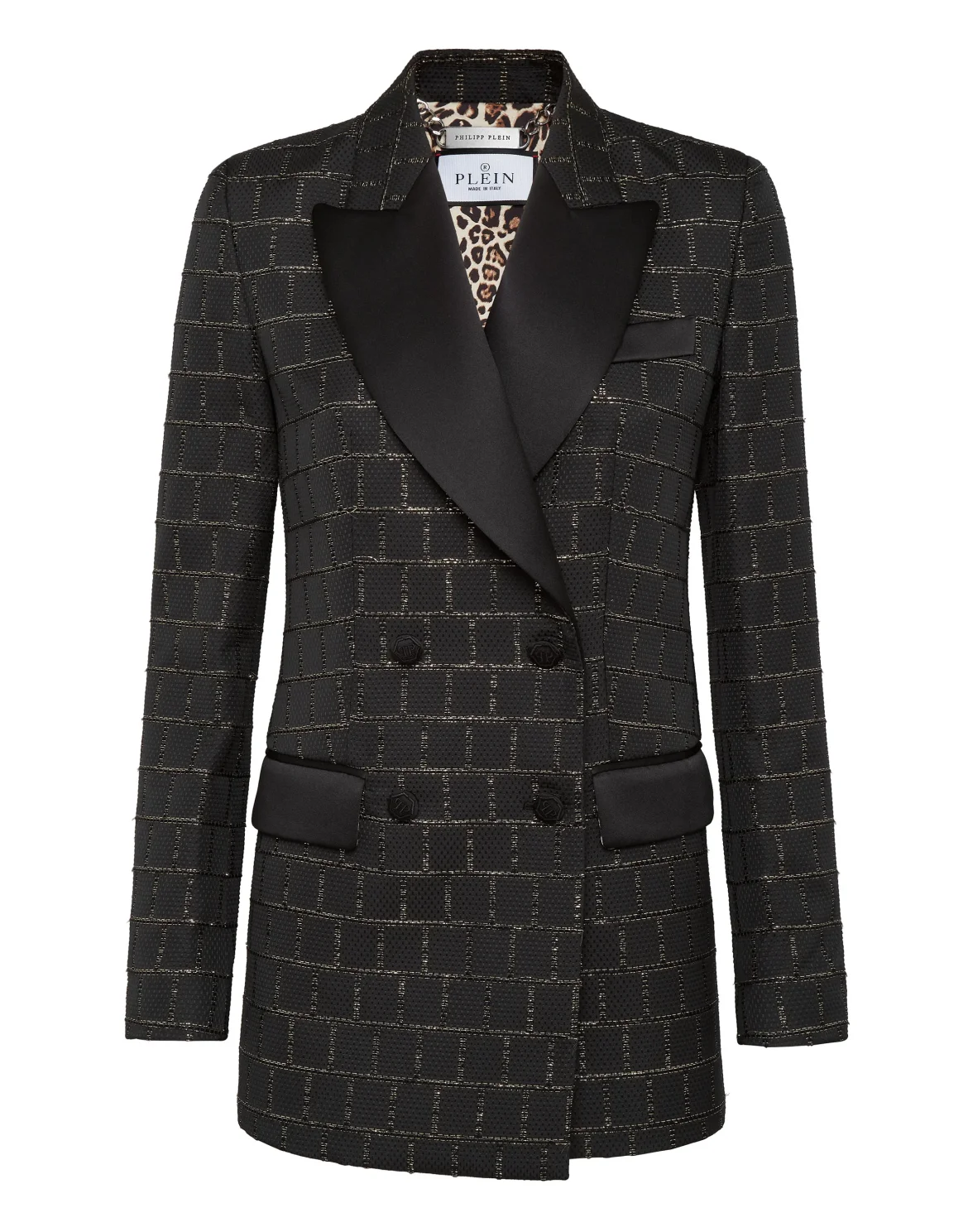 Jacquard Double-Breasted Blazer Sartorial, цвет: Черный