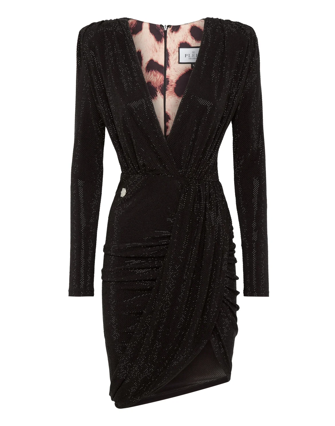 V-Neck Mini Dress, цвет: Черный