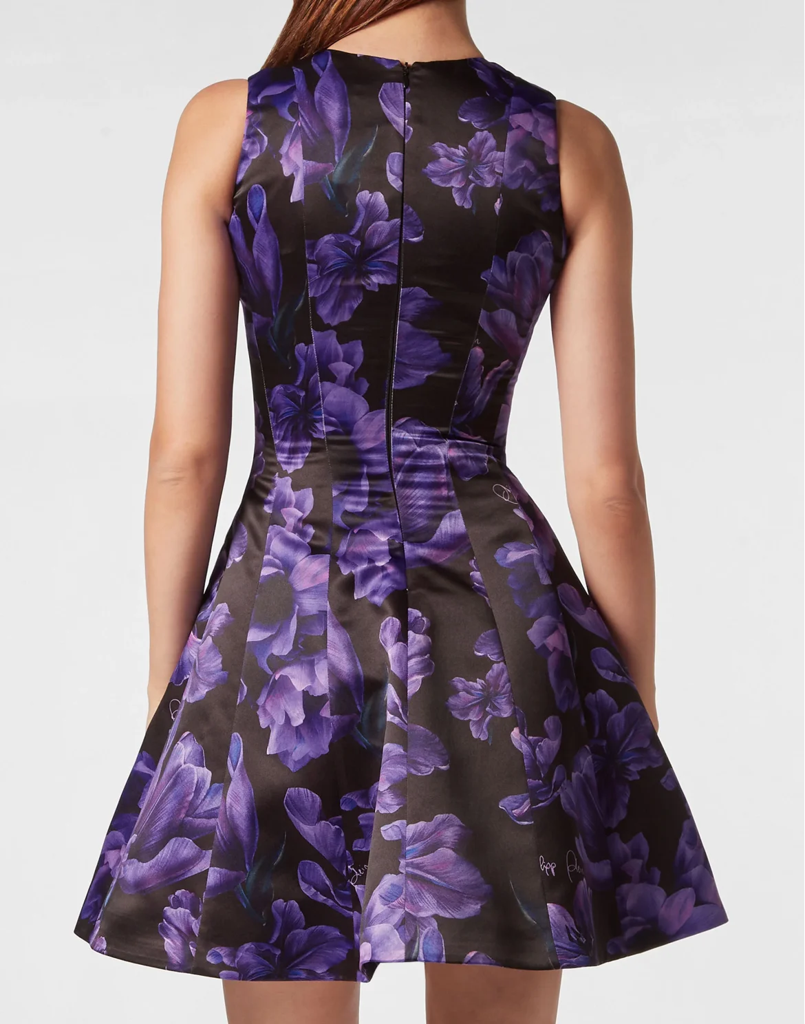 Duchesse Midi Dress Flowers, цвет: Черный