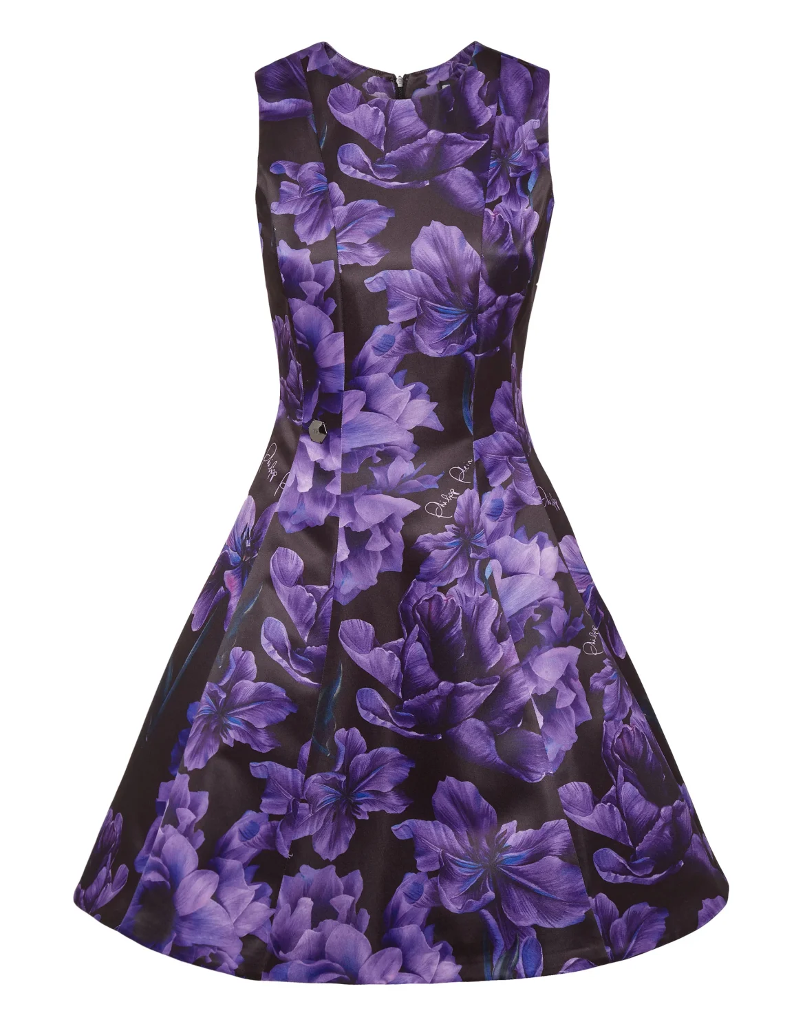 Duchesse Midi Dress Flowers, цвет: Черный