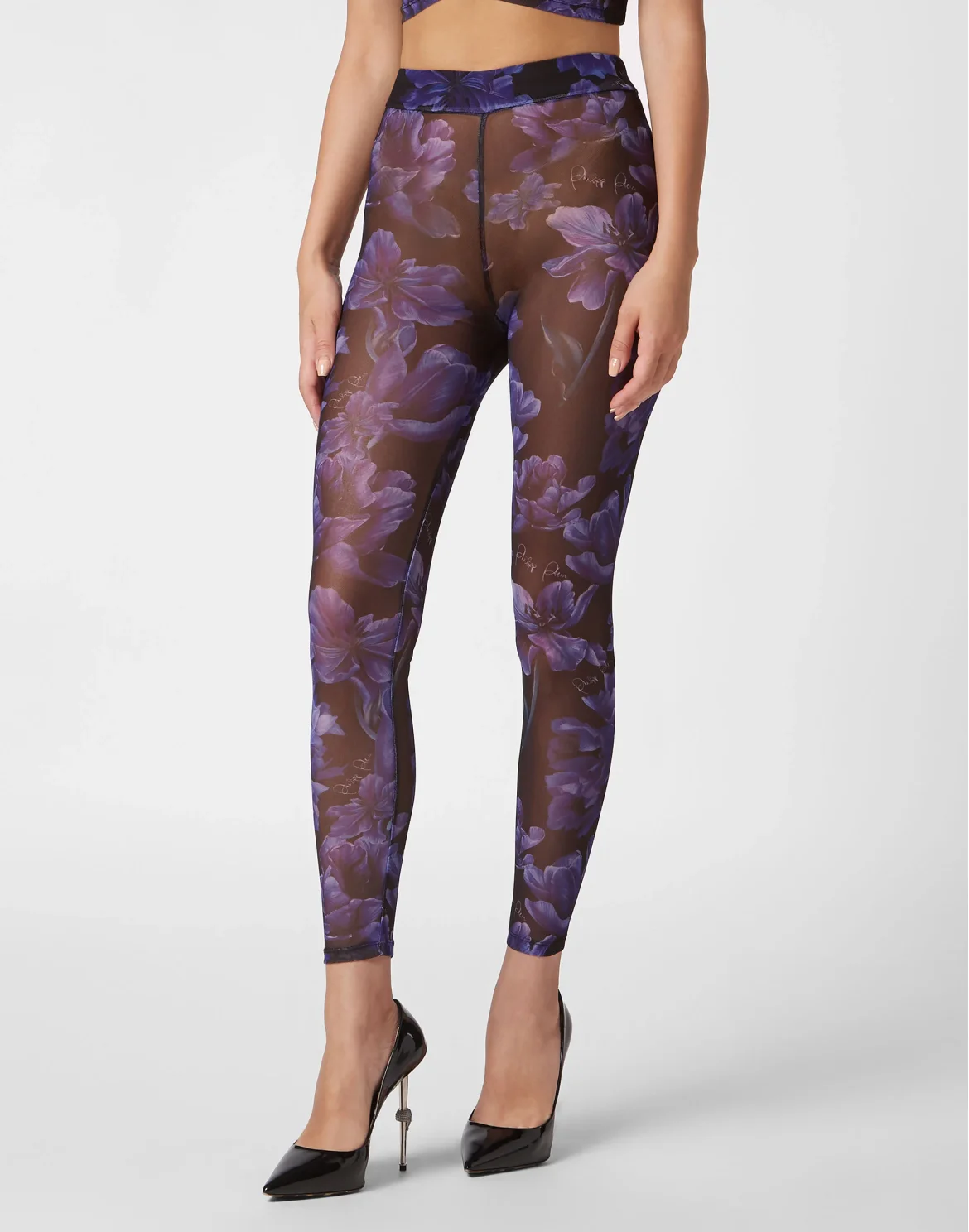 Leggings Flowers, цвет: Черный
