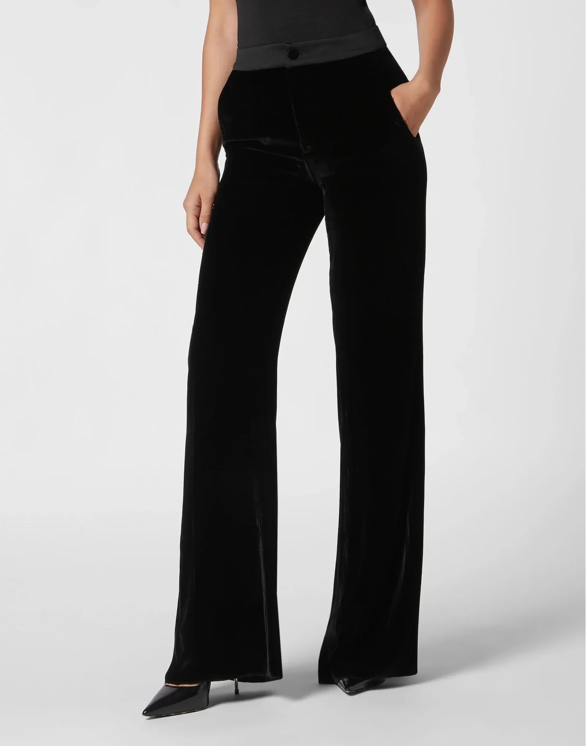 Foil Velvet Palace Fit Trousers Sartorial, цвет: Черный