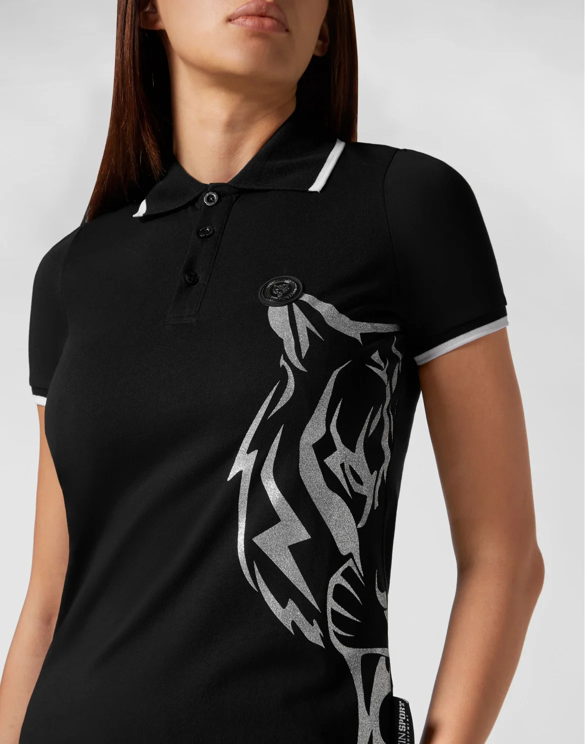Polo shirt SS Glitter, цвет: Черный