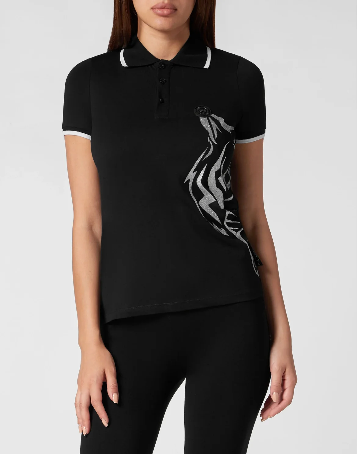Polo shirt SS Glitter, цвет: Черный