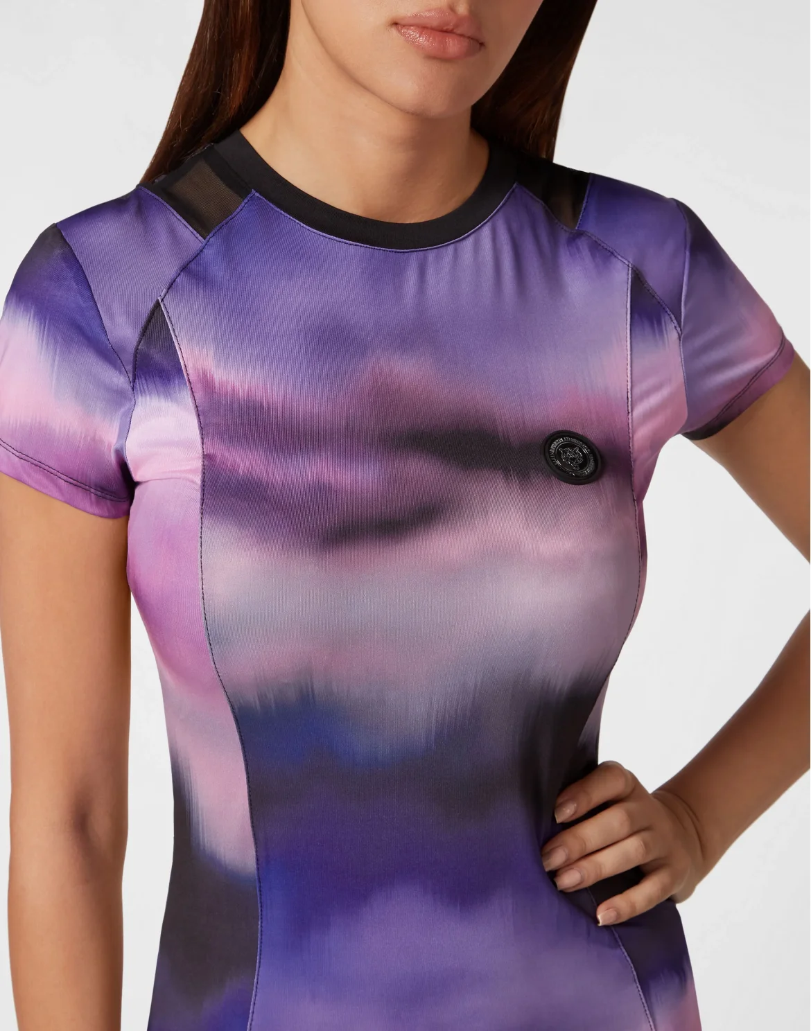 T-shirt Round Neck SS Optical, цвет: Фиолетовый