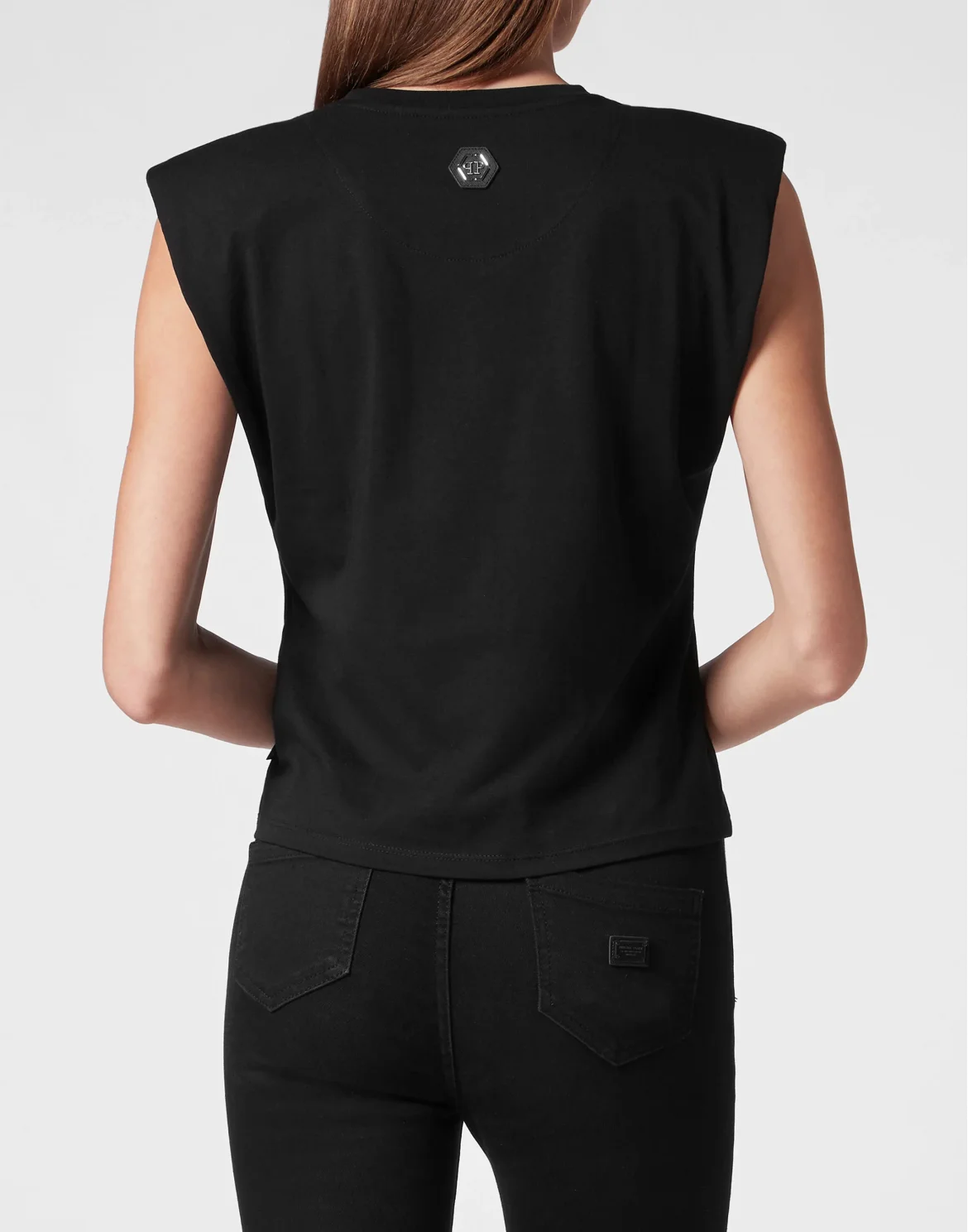 Padded Shoulder Tank Top Iconic Plein, цвет: Черный