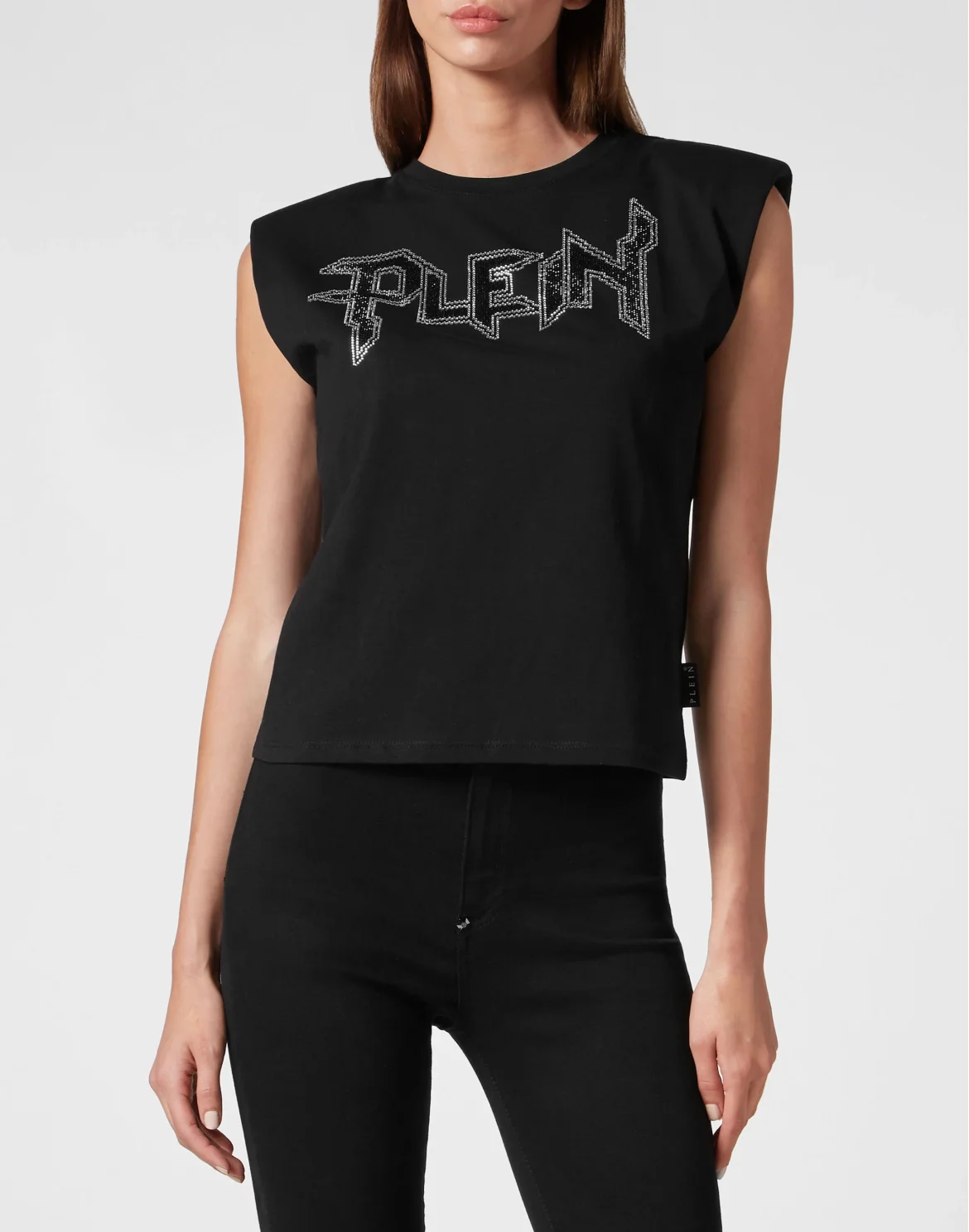 Padded Shoulder Tank Top Iconic Plein, цвет: Черный