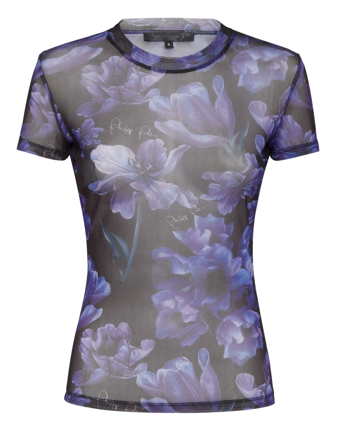 T-shirt Round Neck Sexy Pure Fit Flowers, цвет: Черный