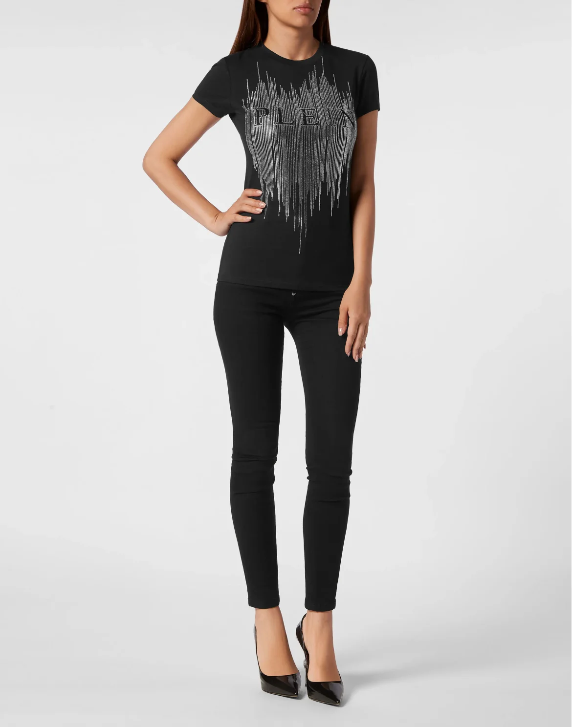 T-shirt Round Neck Sexy Pure Fit, цвет: Черный