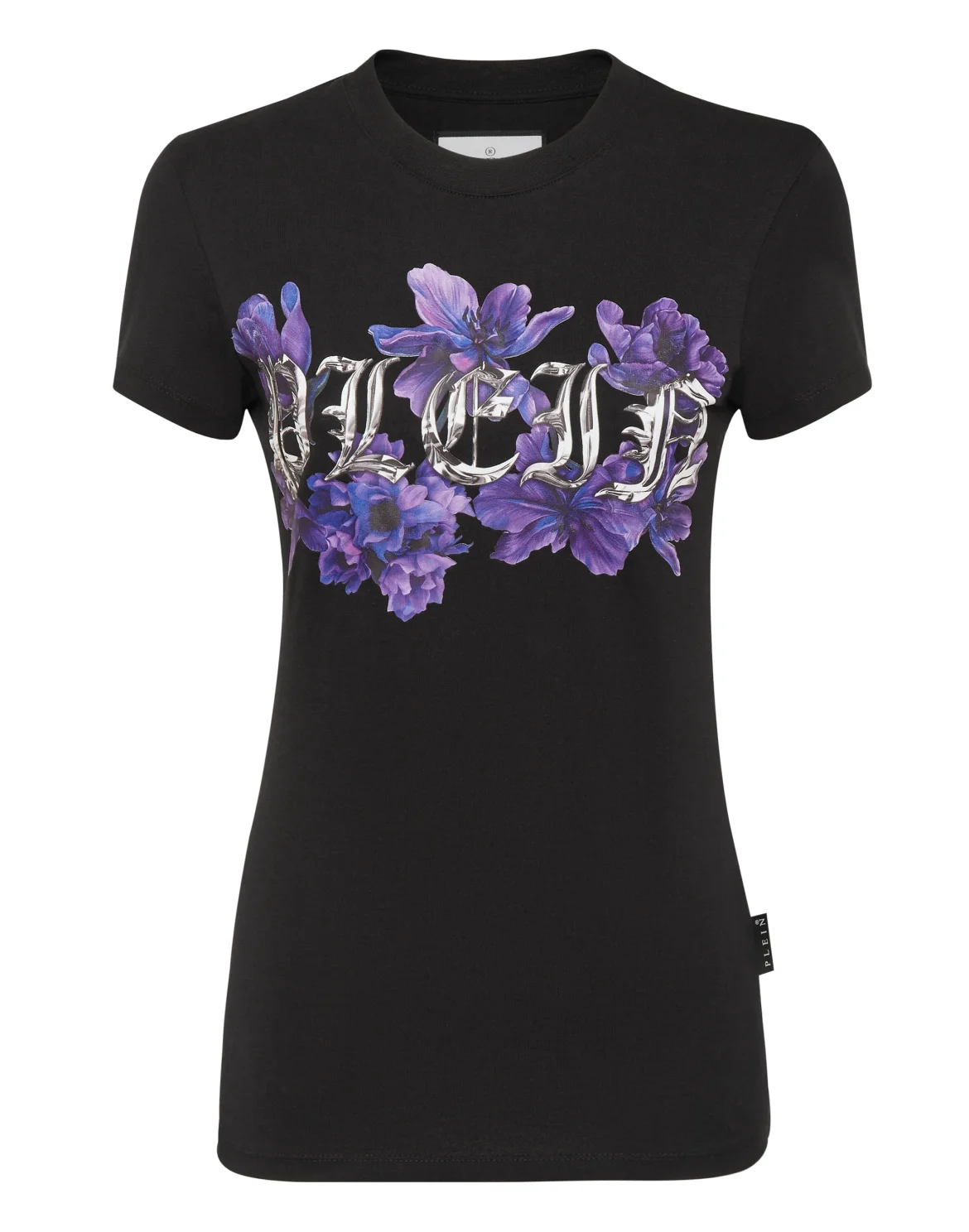 T-shirt Round Neck Sexy Pure Fit Flowers, цвет: Черный
