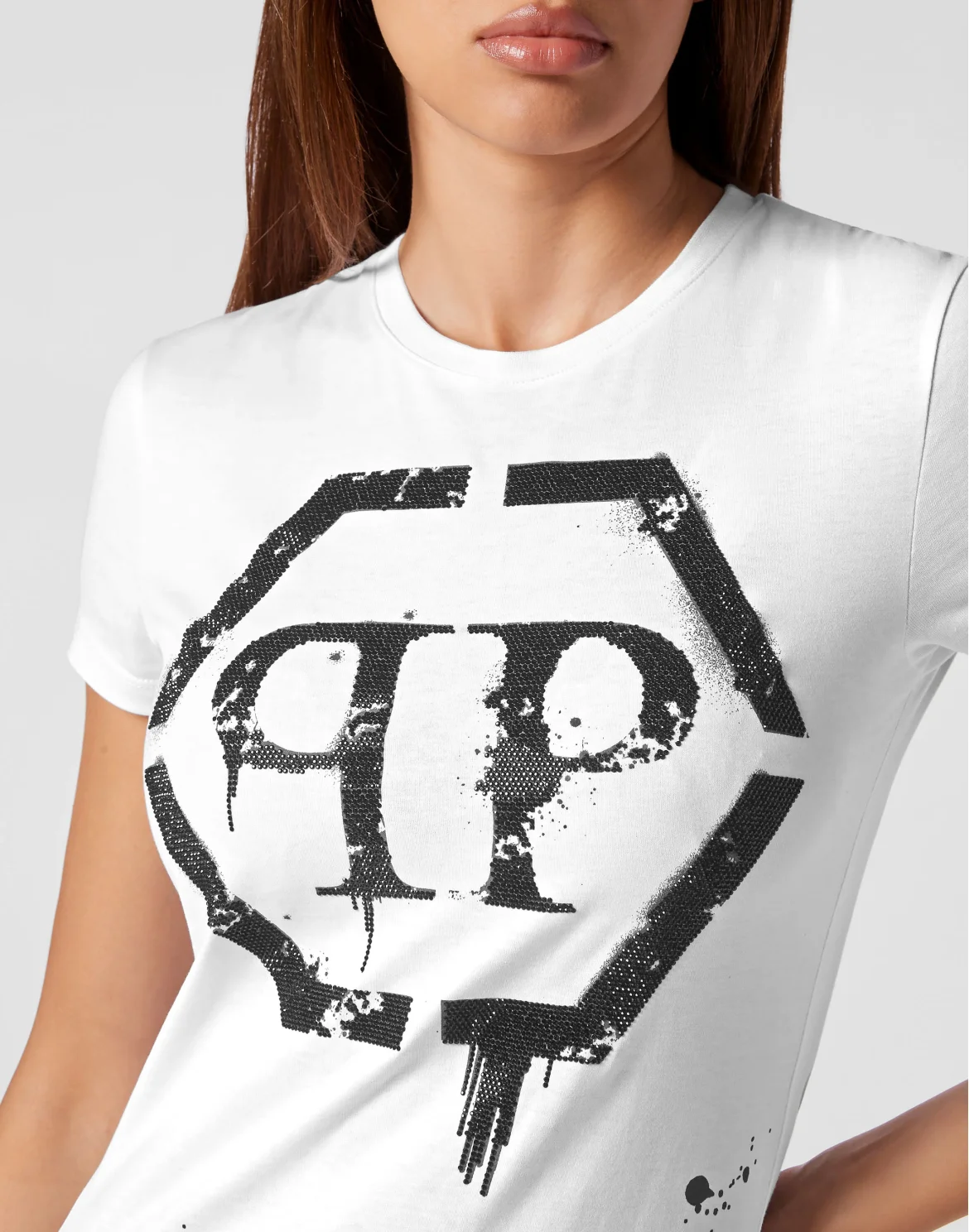 T-shirt Round Neck Sexy Pure Fit Hexagon, цвет: Белый