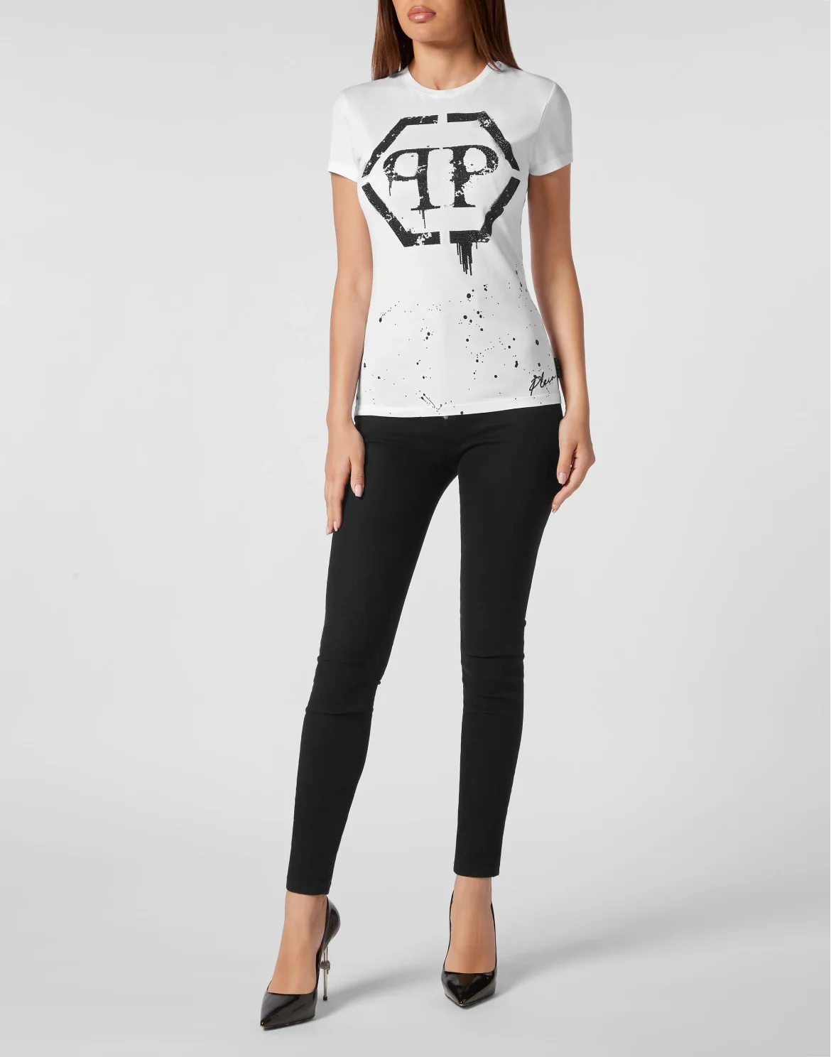 T-shirt Round Neck Sexy Pure Fit Hexagon, цвет: Белый