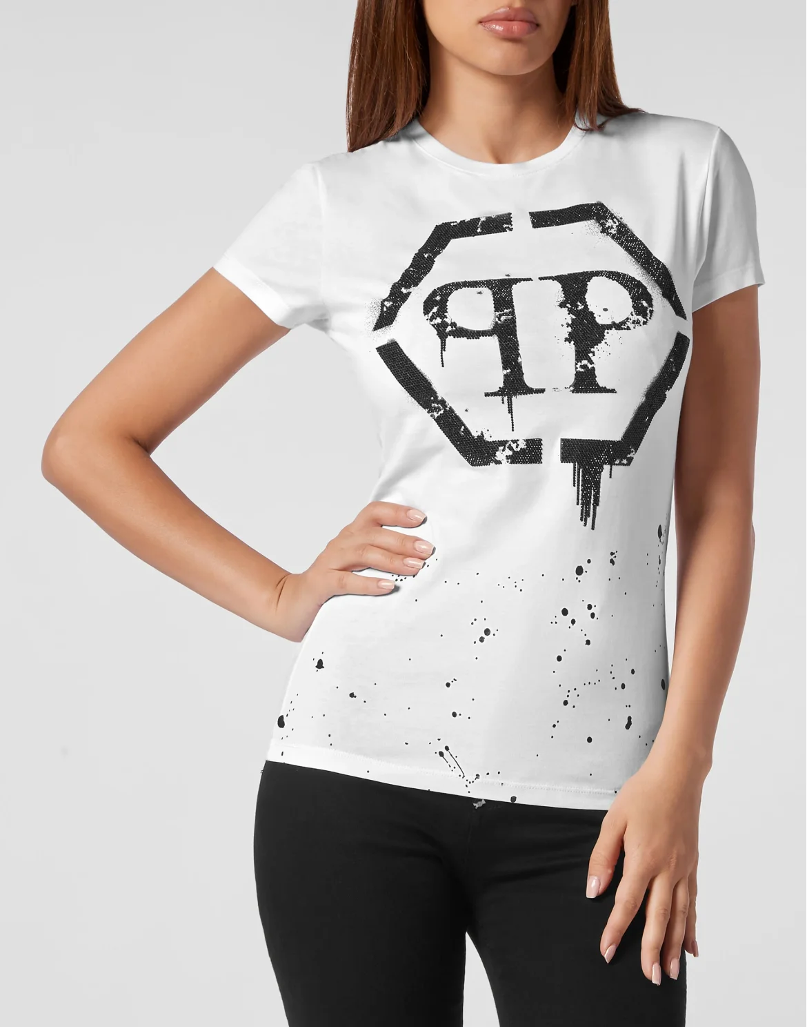 T-shirt Round Neck Sexy Pure Fit Hexagon, цвет: Белый