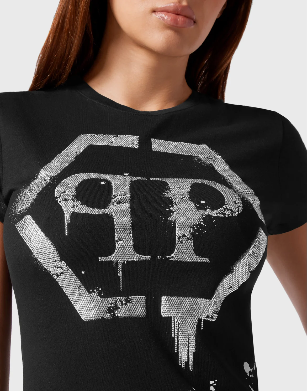 T-shirt Round Neck Sexy Pure Fit Hexagon, цвет: Черный