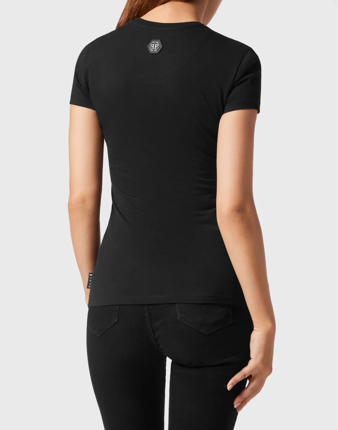 T-shirt Round Neck Sexy Pure Fit Hexagon, цвет: Черный
