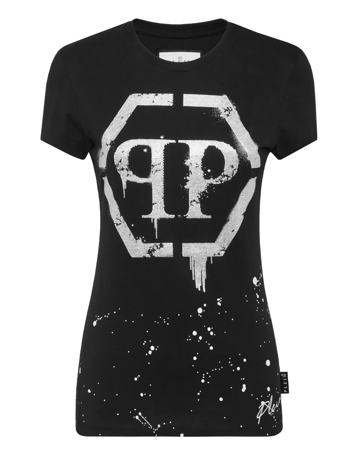 T-shirt Round Neck Sexy Pure Fit Hexagon, цвет: Черный