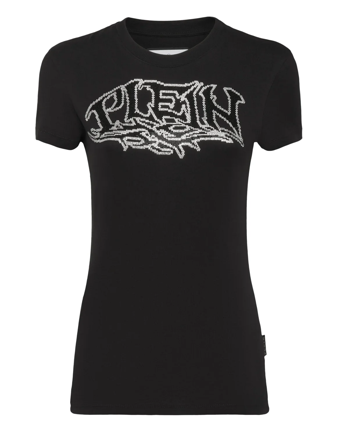 T-shirt Round Neck Sexy Pure Fit Crystal, цвет: Черный