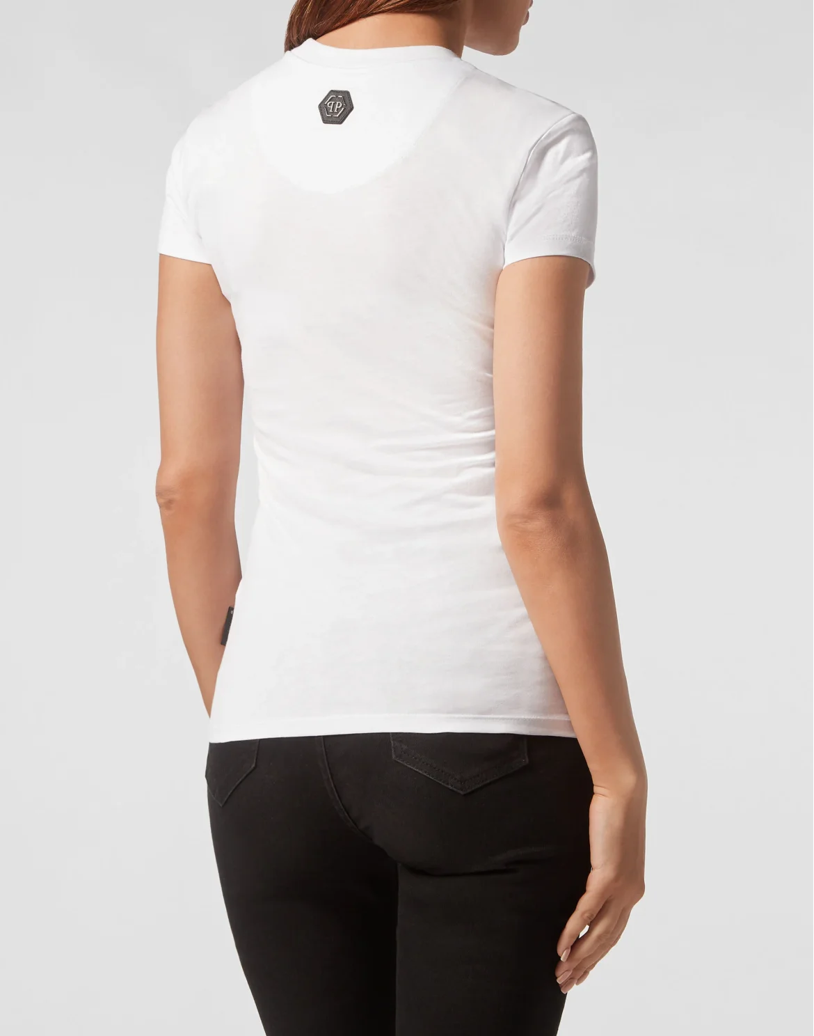 T-shirt Round Neck Sexy Pure Fit Crystal, цвет: Белый