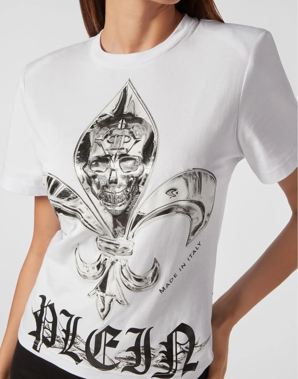 Padded Shoulder T-shirt Sexy Pure Fit Chrome, цвет: Белый