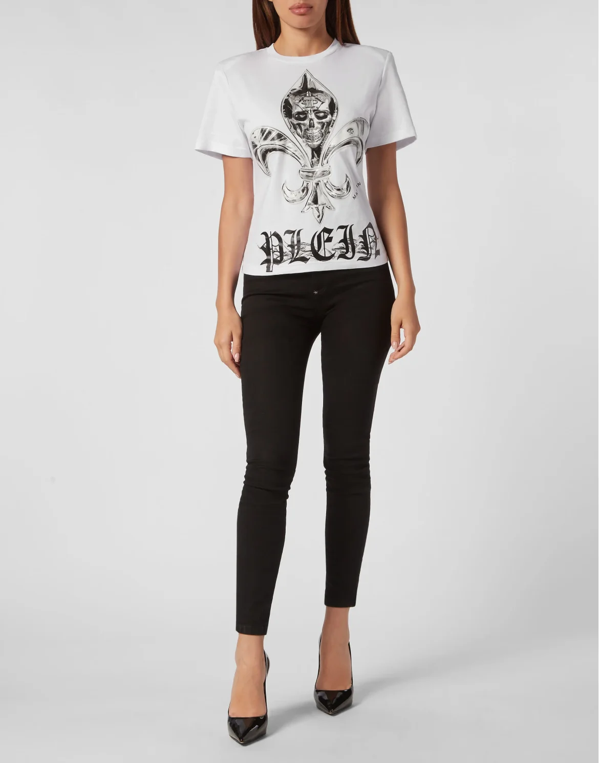 Padded Shoulder T-shirt Sexy Pure Fit Chrome, цвет: Белый