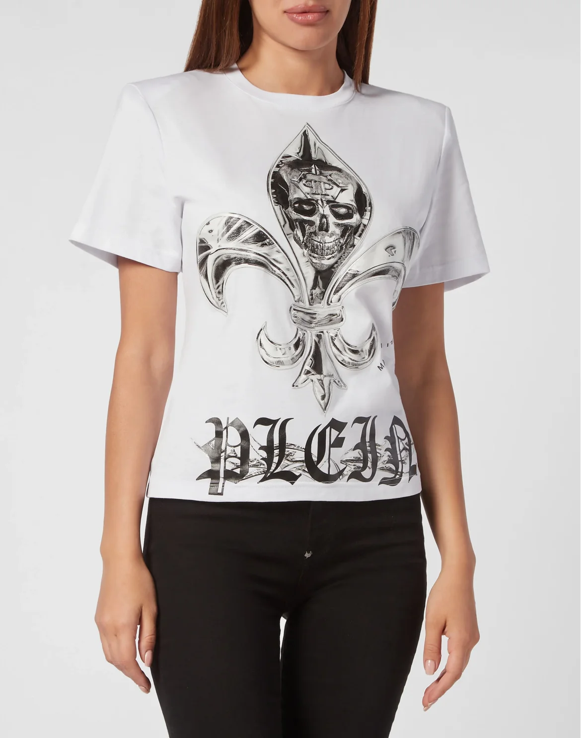 Padded Shoulder T-shirt Sexy Pure Fit Chrome, цвет: Белый