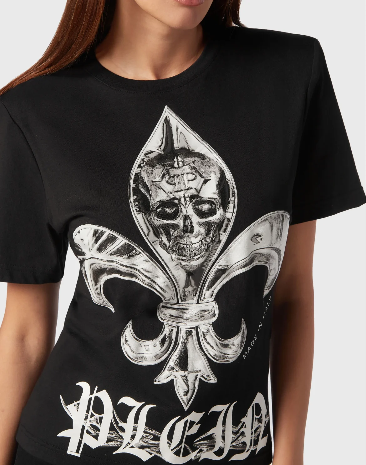 Padded Shoulder T-shirt Sexy Pure Fit Chrome, цвет: Черный