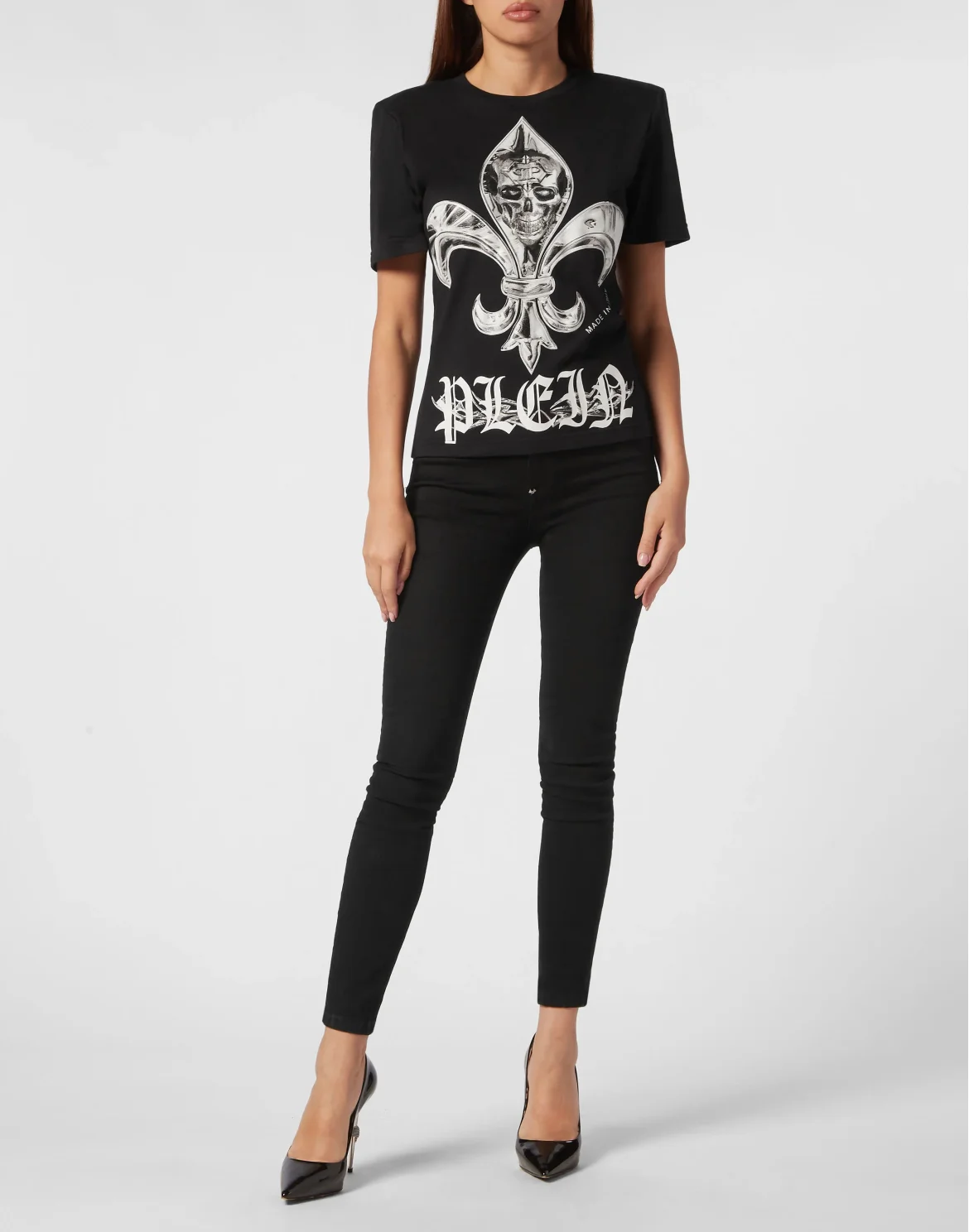 Padded Shoulder T-shirt Sexy Pure Fit Chrome, цвет: Черный