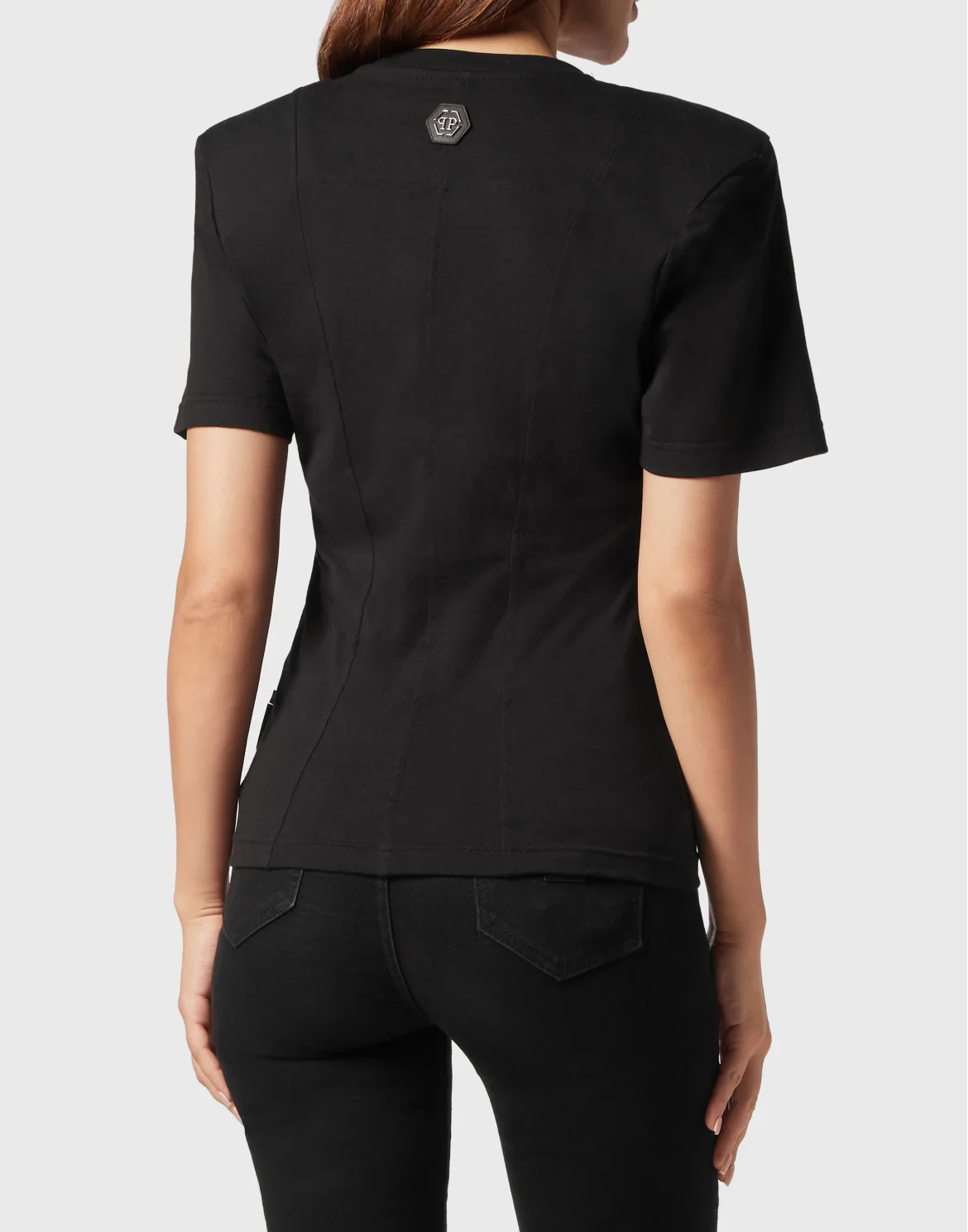 Padded Shoulder T-shirt Sexy Pure Fit Chrome, цвет: Черный