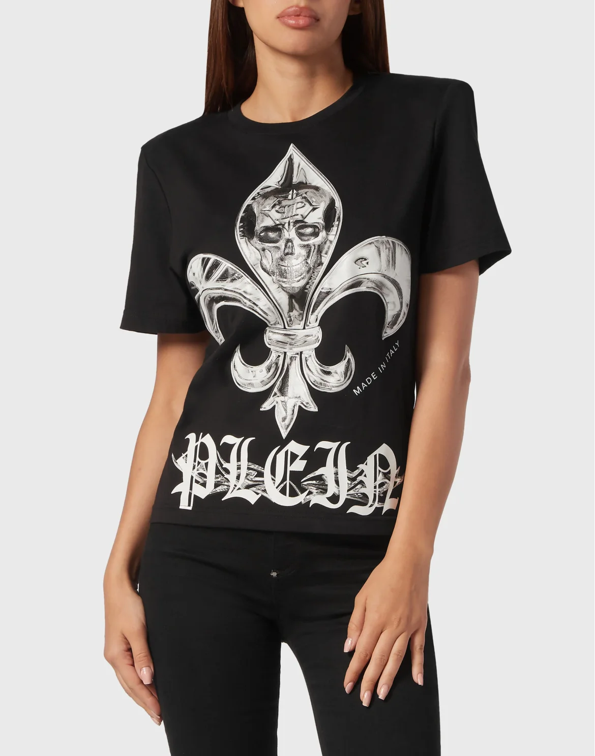 Padded Shoulder T-shirt Sexy Pure Fit Chrome, цвет: Черный