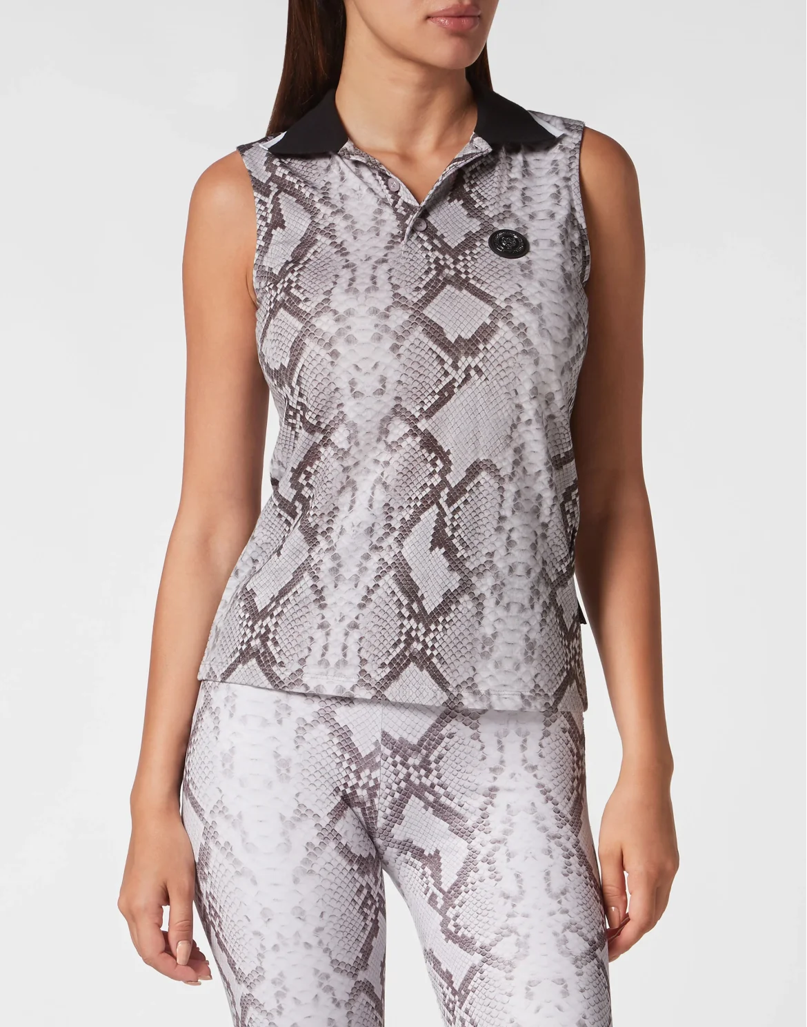Sleeveless Polo Shirt Pitone, цвет: Серый