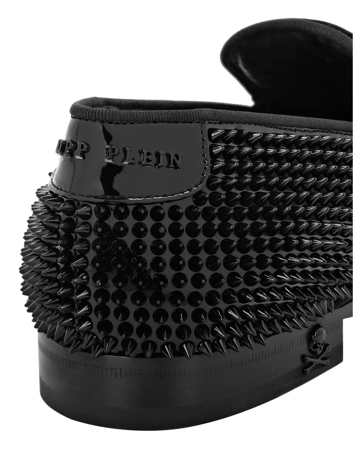 Velvet & Patent Leather  Loafers Studs, цвет: Черный