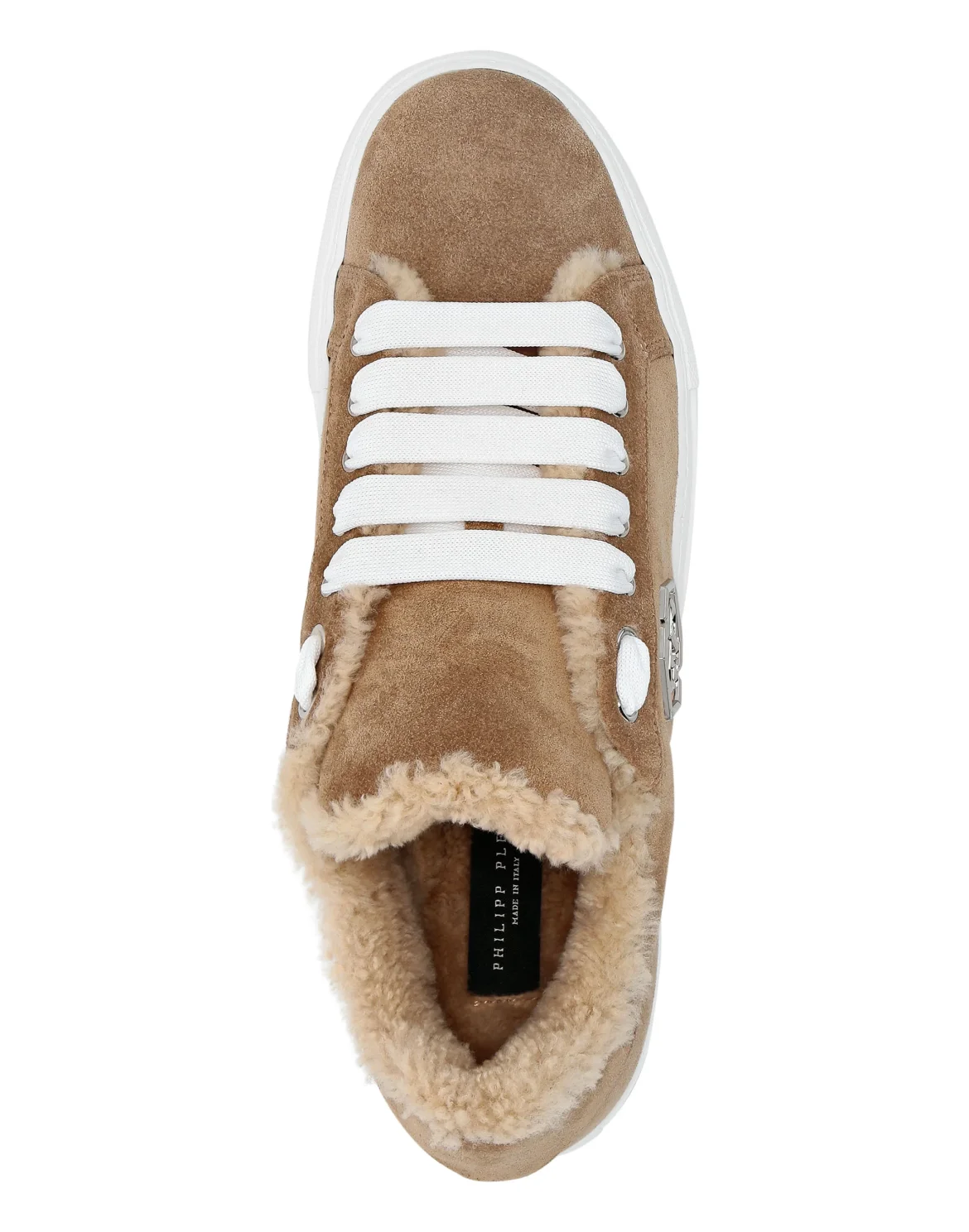 Shearling Lo-Top Sneakers, цвет: Бежевый