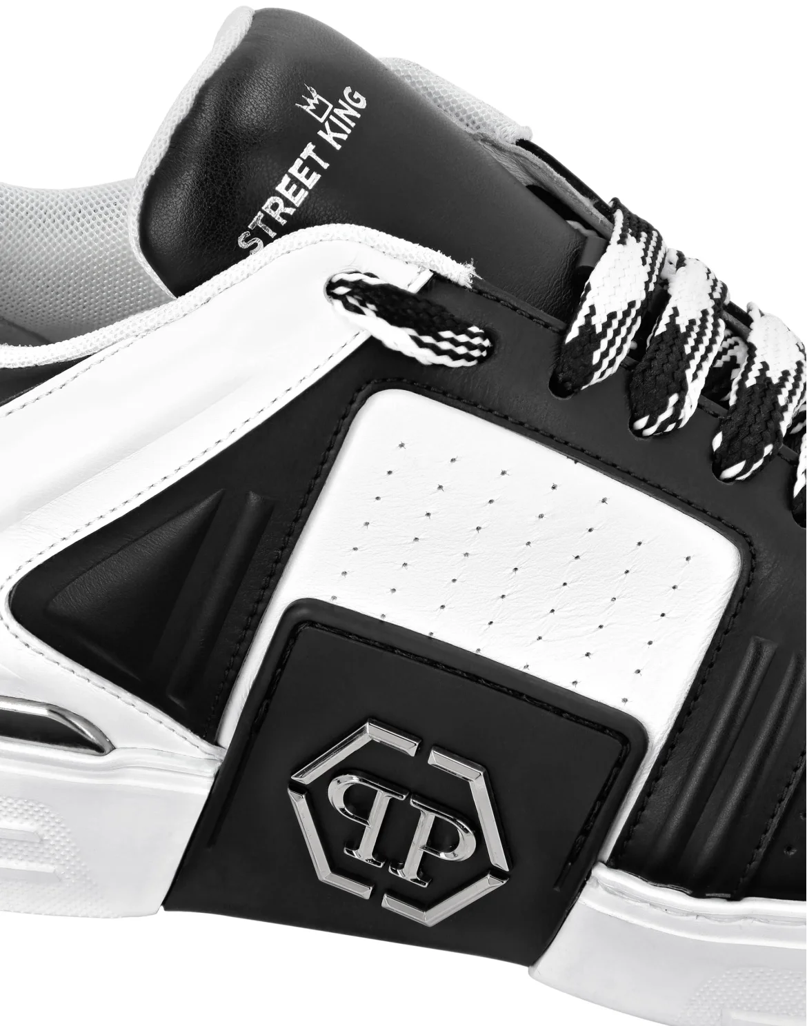 Leather Lo-Top Sneakers Hexagon, цвет: Черный