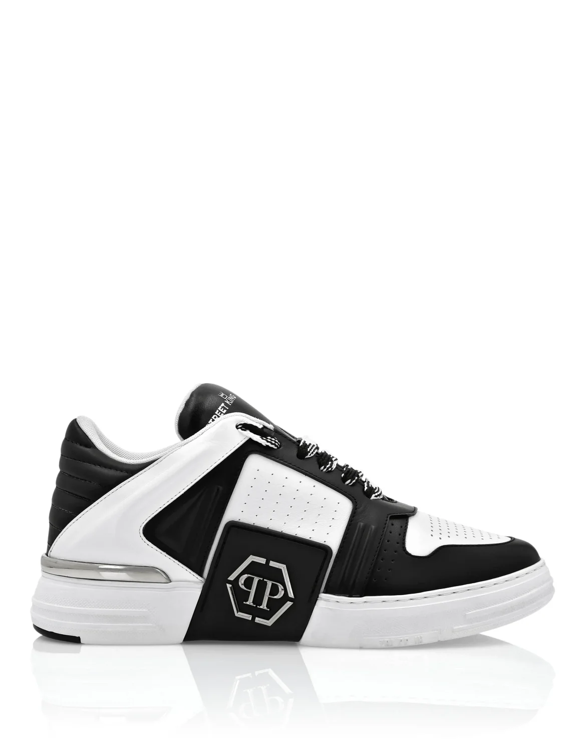 Leather Lo-Top Sneakers Hexagon, цвет: Черный
