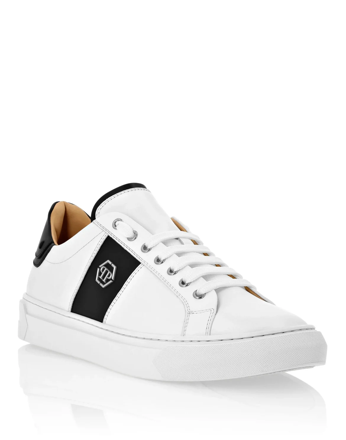 Leather Lo-Top Sneakers Hexagon, цвет: Белый