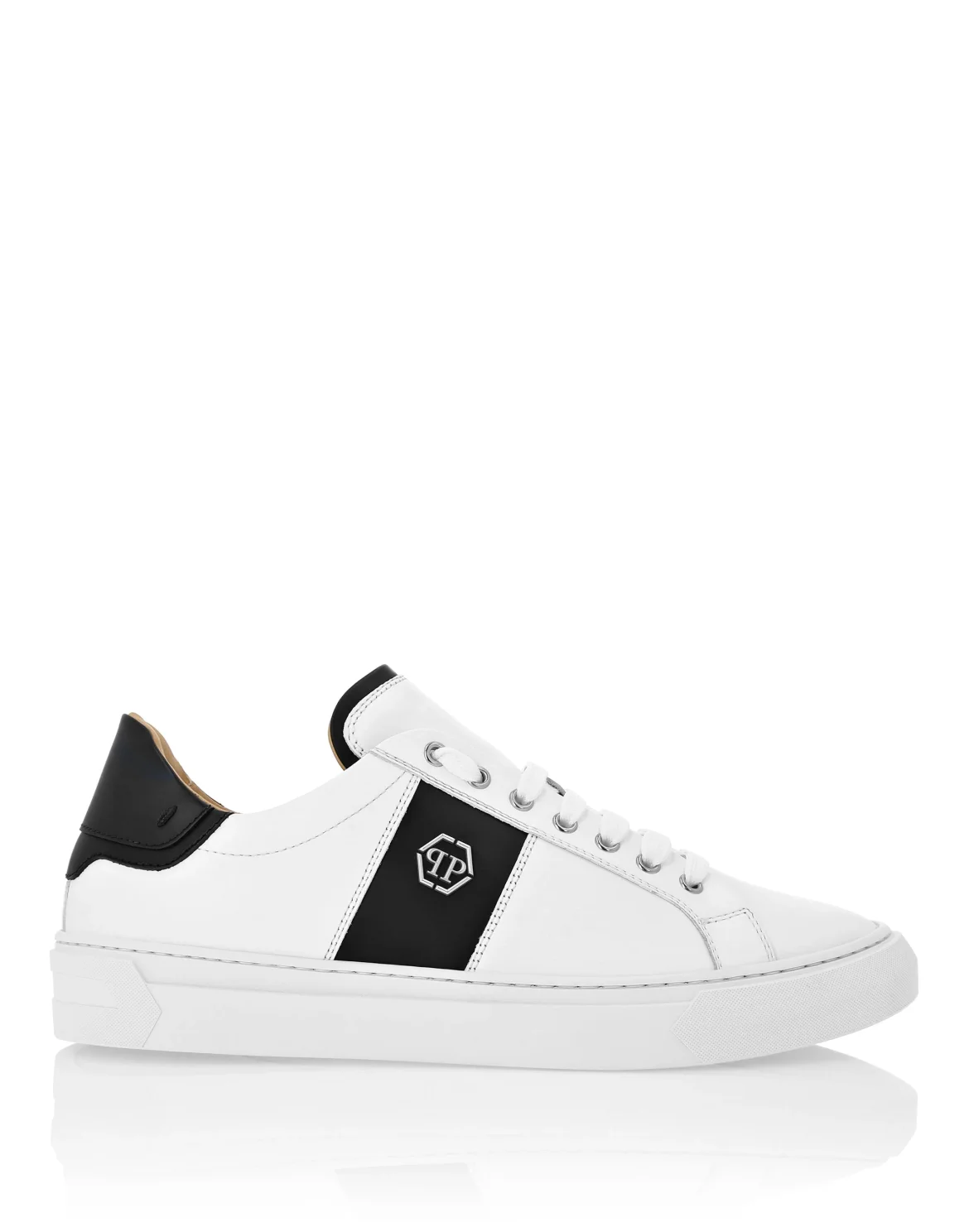 Leather Lo-Top Sneakers Hexagon, цвет: Белый