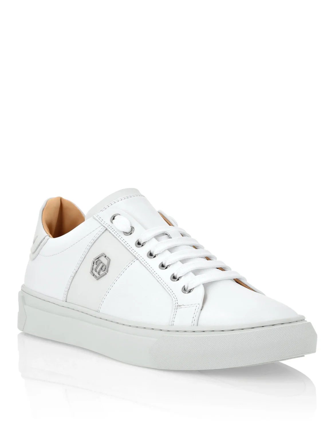 Leather Lo-Top Sneakers Hexagon, цвет: Белый
