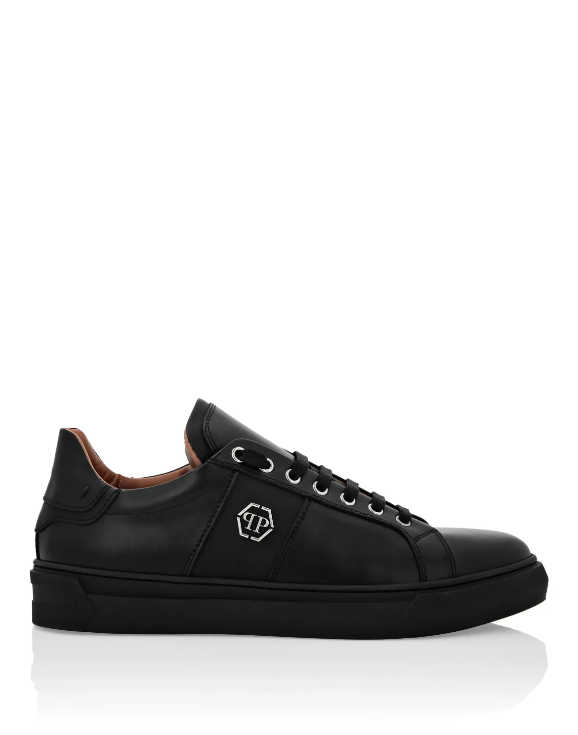 Leather Lo-Top Sneakers Hexagon, цвет: Черный