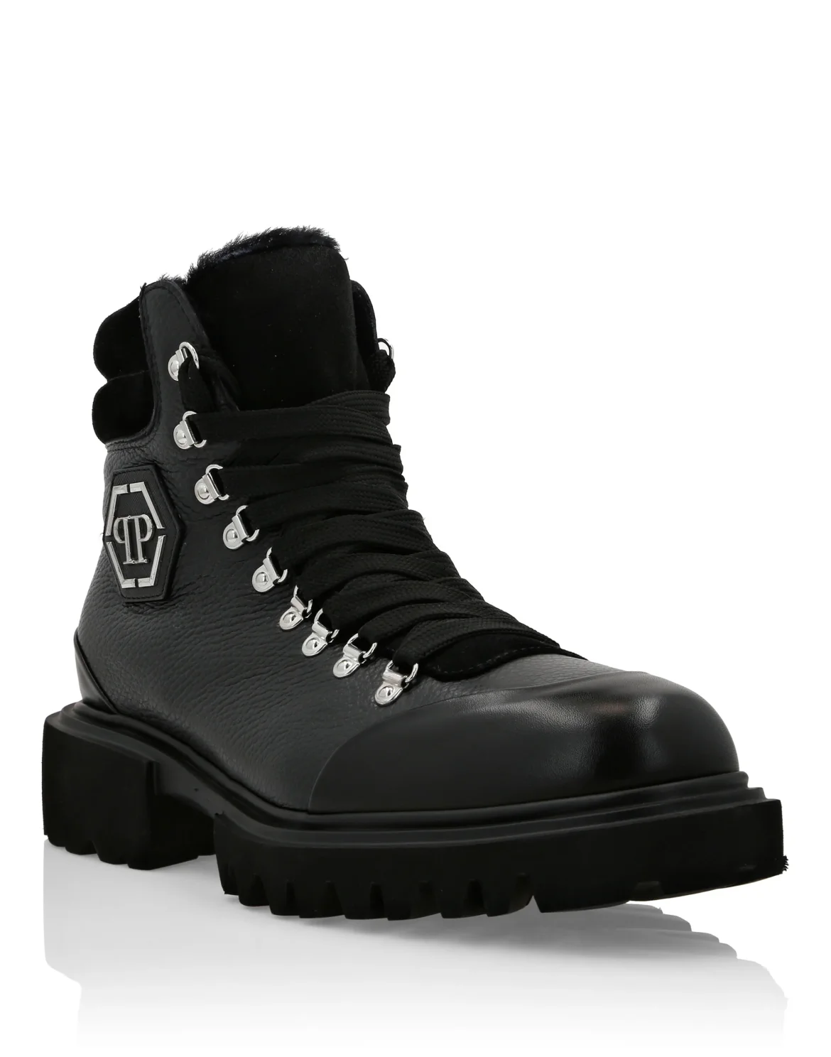 Leather Boots with Wool & Rubber Inserts, цвет: Черный