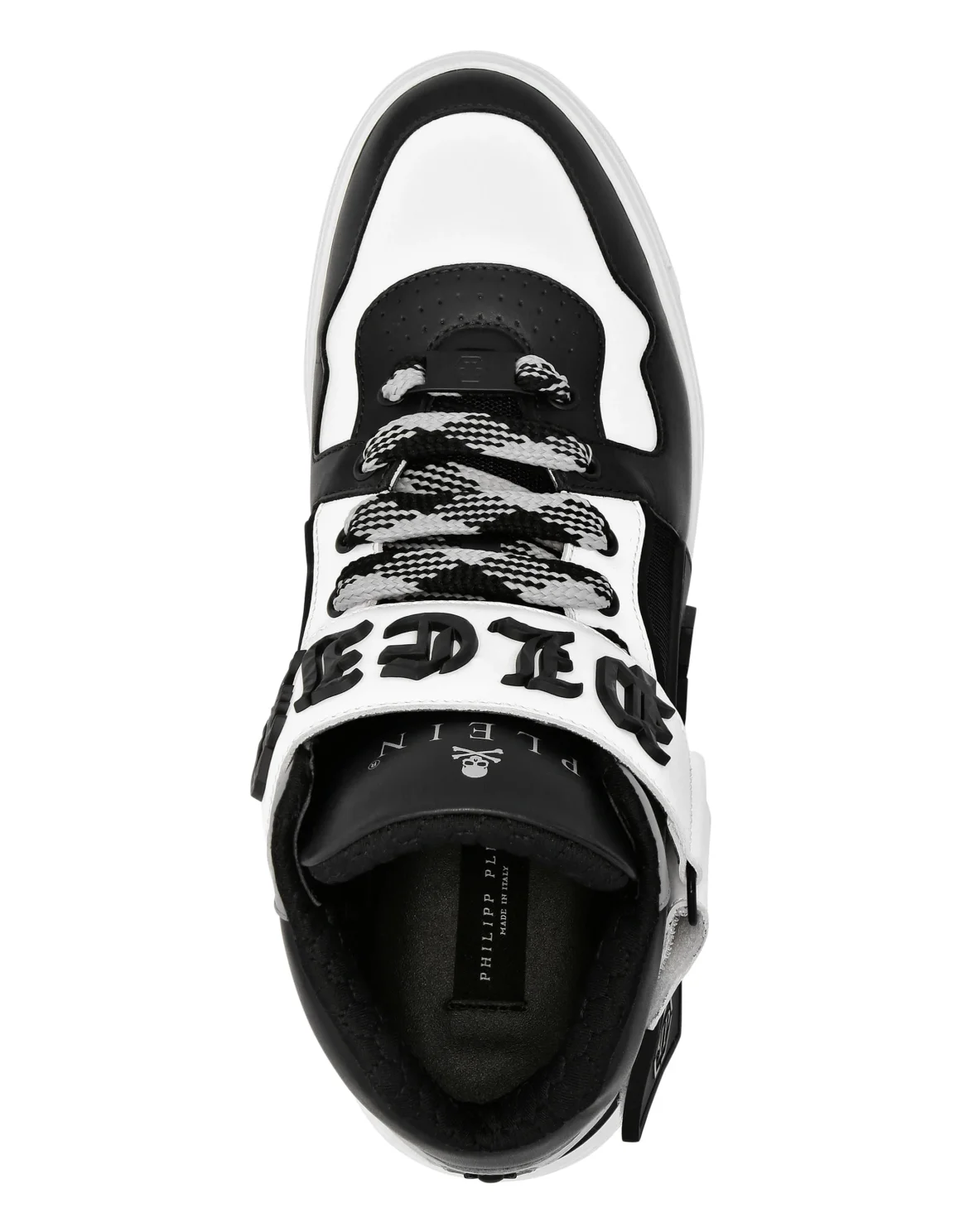 Mix Leather Mid-Top Sneakers Gothic Plein, цвет: Серый