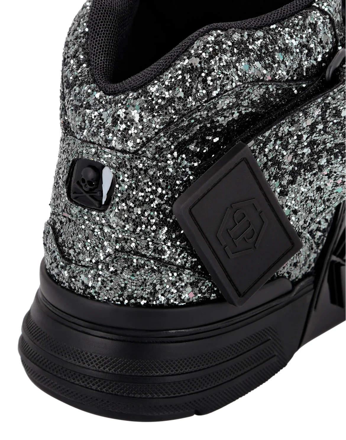 Patent Leather Mid-Top Sneakers with Glitter Gothic Plein, цвет: Черный