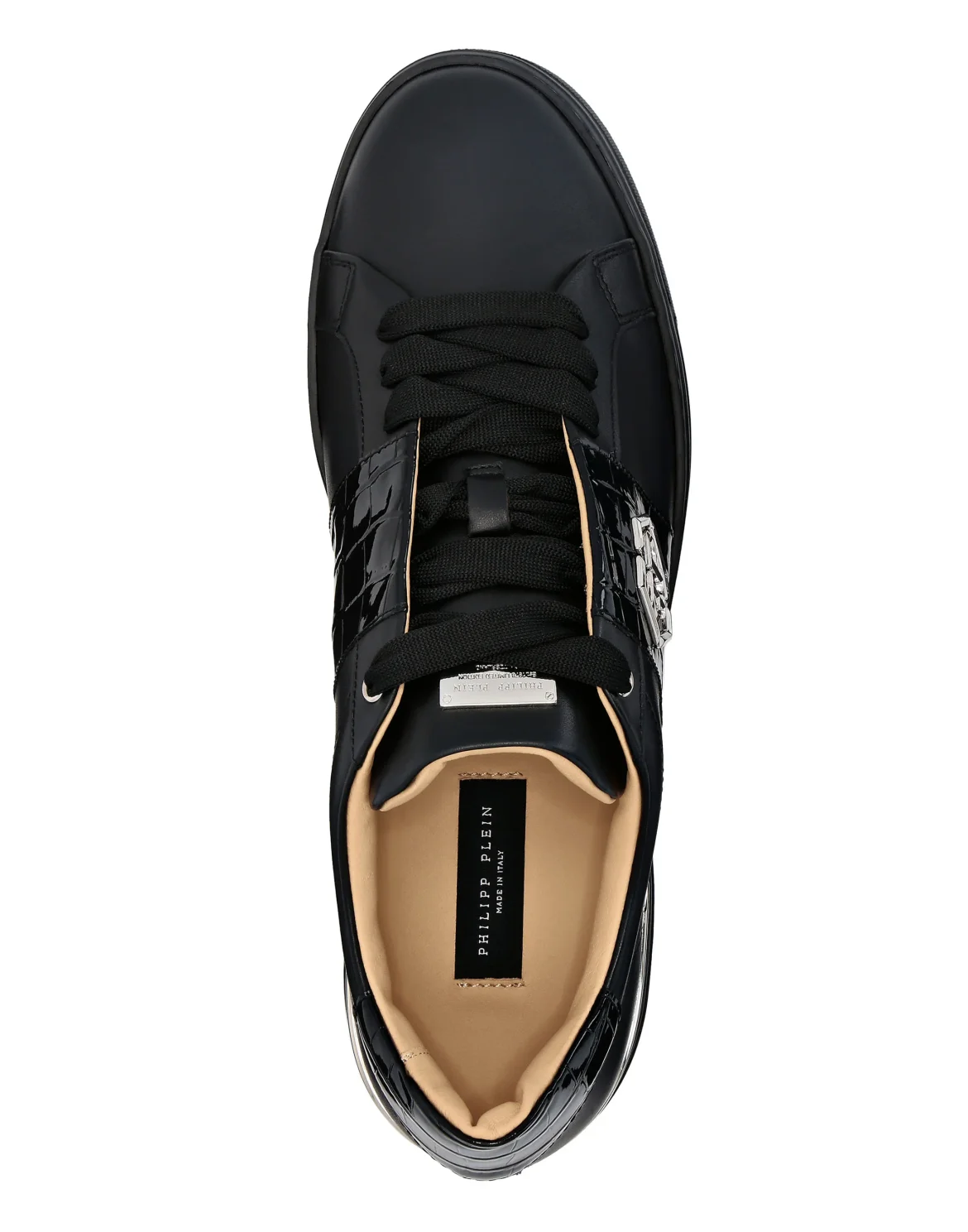 Leather Lo-Top Sneakers, цвет: Черный